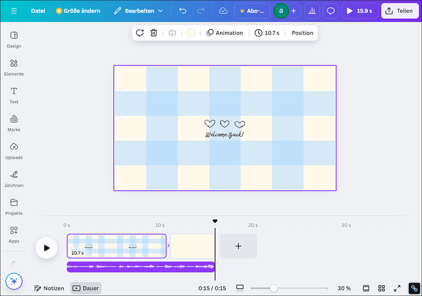 Klicken Sie auf die Datei, um sie Ihrem Design hinzuzufügen.