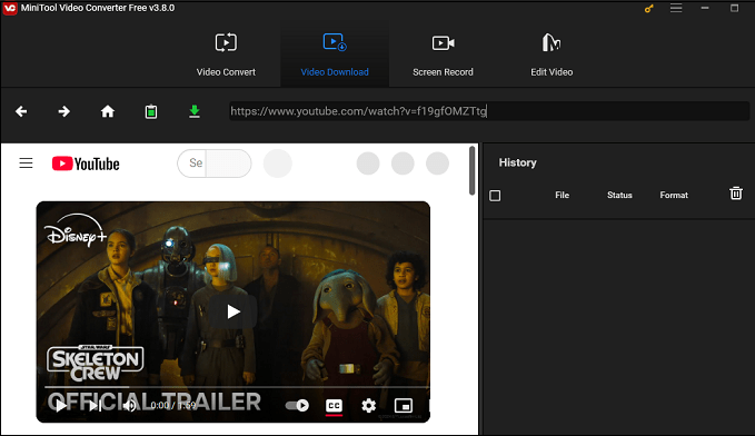 Download YouTube channel trailer with MiniTool Video Converter