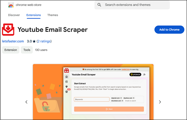 Use YouTube Email Scraper to scrape YouTube email