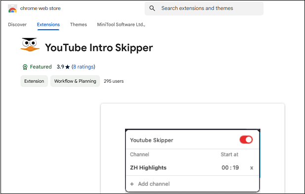 Skip YouTube intro with YouTube Intro Skipper