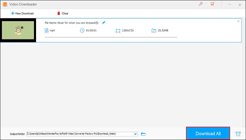Click Download All to start downloading in WonderFox HD Video Converter Factory Pro