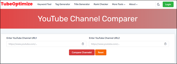 Use TuneOptimize to compare YouTube channels