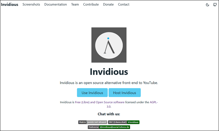 The official website of Invidious