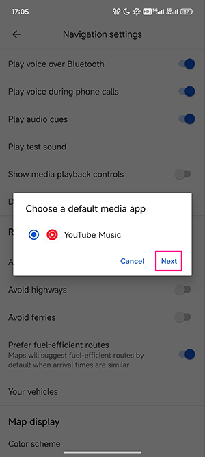 Choose YouTube Music and tap Next