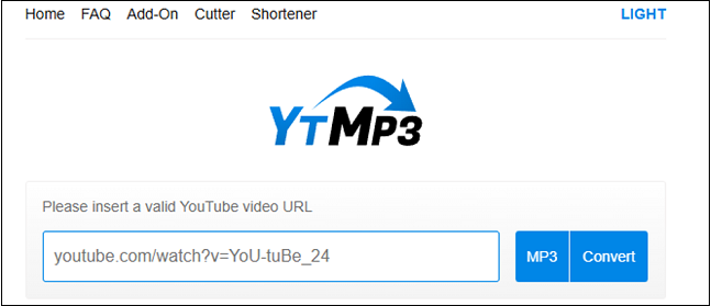 Die Startseite von YTMP3