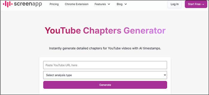 Generate video chapters with ScreenApp’s YouTube Chapter Generator