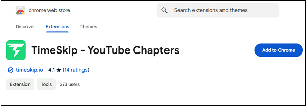 Add TimeSkip to your extension for generating YouTube chapters