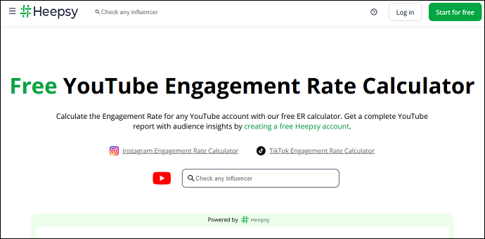 Calculate YouTube engagement rate with Heepsy