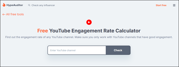 Use HypeAuditor to calculate YouTube channel engagement rate