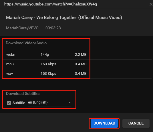 Choose an output format, decide whether to download subtitles, and click on the Download button in MiniTool Video Converter