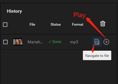 Click Navigate to file to locate the downloaded video and click Play to play the video directly on your computer