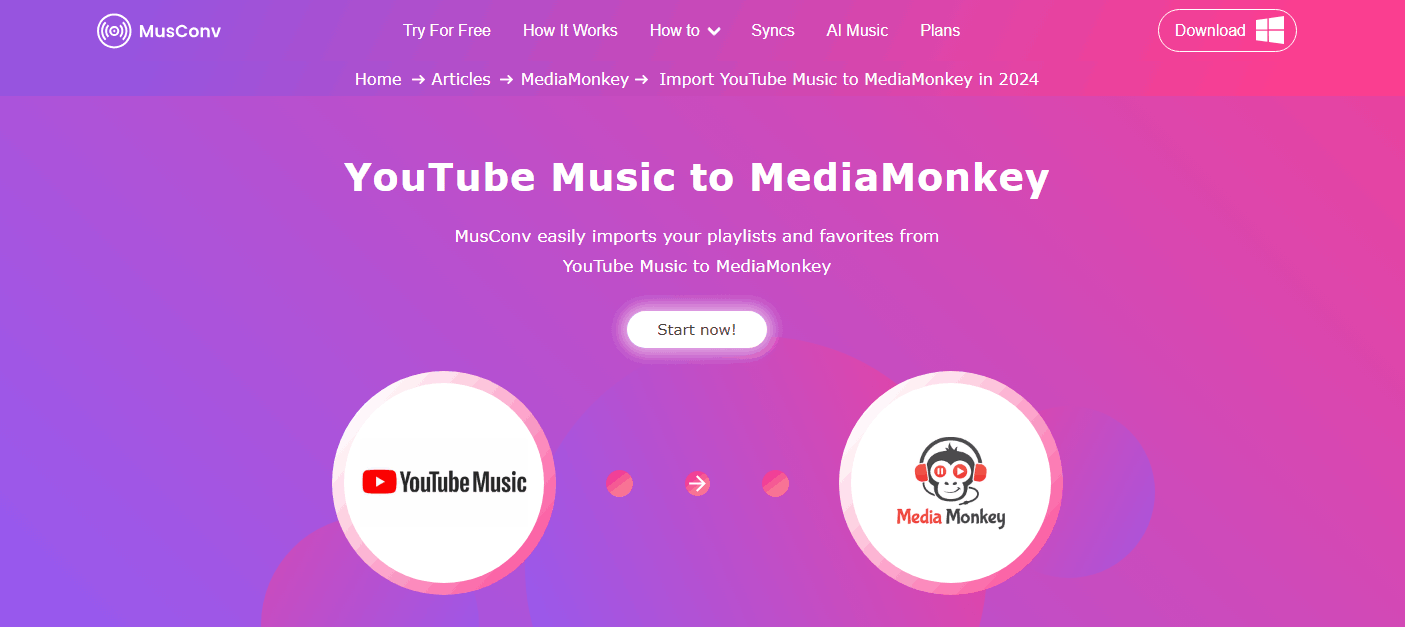 Use MusConv to transfer YouTube Music to MediaMonkey