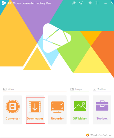Click on Downloader to get into the download interface in HD Video Converter Factory Pro