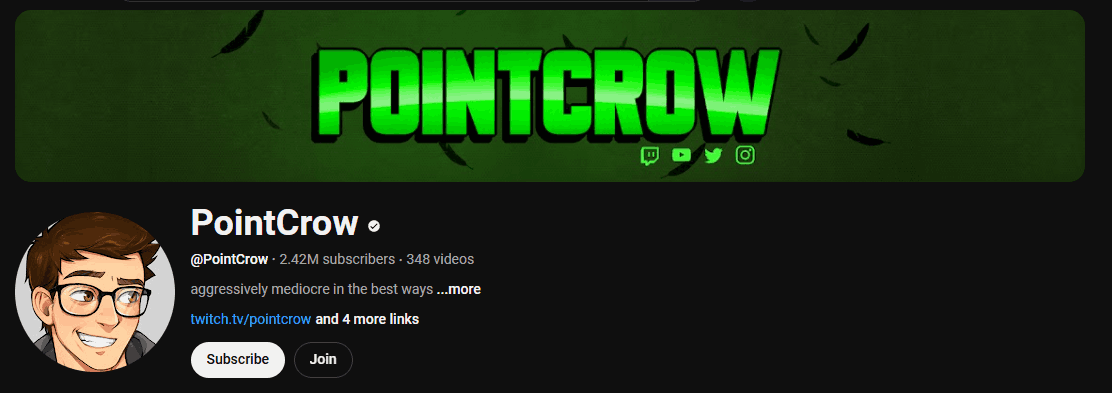 The channel page of PointCrow