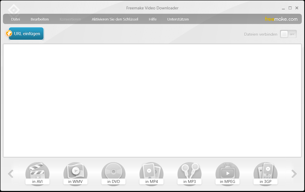 Die Hauptoberfläche von Freemake Video Downloader