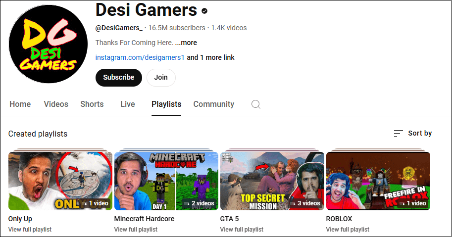 Go to the YouTube channel of Desi Gamers to watch gaming videos