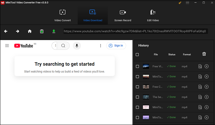 Download YouTube videos with MiniTool Video Converter