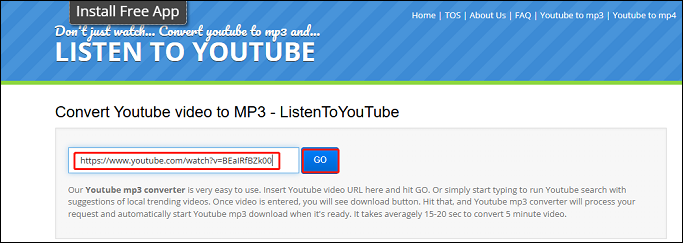 Download YouTube videos with ListenToYouTube