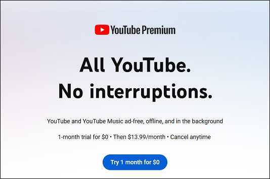 Subscribe to YouTube Premium