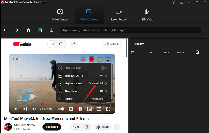 Adjust YouTube video playback speed with MiniTool Video Converter