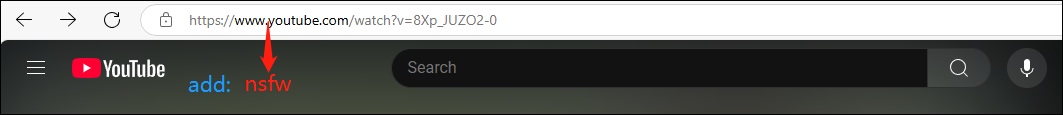 add nsfw before youtube in the URL