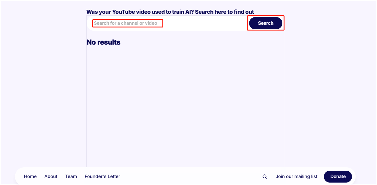 Enter your channel name in the search box and click the Search button