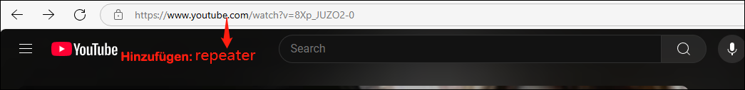 Fügen Sie repeater nach youtube in der URL hinzu