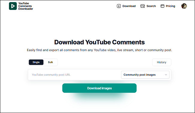 Download YouTube community post image with YouTube Comments Downloader