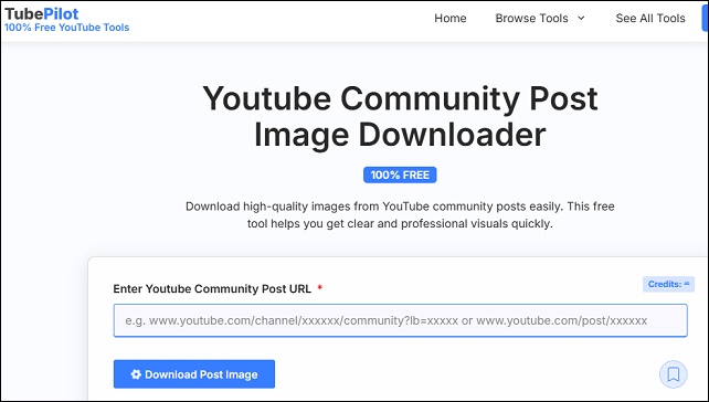 Download YouTube community post image with TubePilot