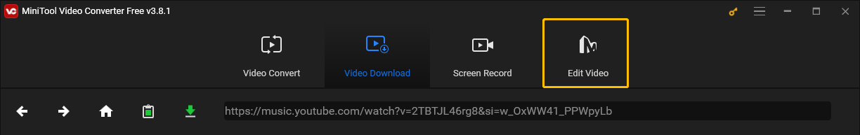 Click the Edit Video tab to open MiniTool MovieMaker