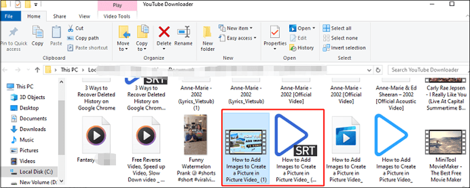 Click on Navigate to file to see the place of the downloaded video and transcript in File Explorer