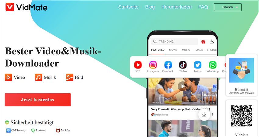 Die offizielle Website von VidMate