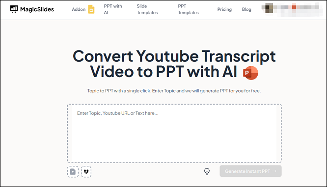 Convert YouTube videos to PPT with MagicSlides