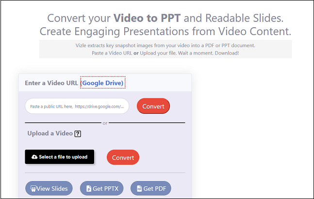 Convert YouTube videos to PPT with Vizle