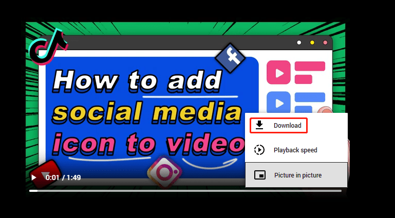 Click on the three-dot icon and choose Download to download YouTube video