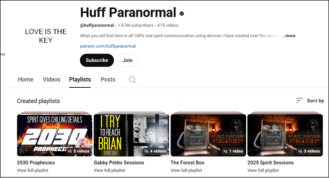 Watch paranormal videos on Huff Paranormal