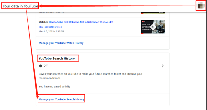 Click on profile > Your data in YouTube > Manage your YouTube Search History to reset recommendations on YouTube