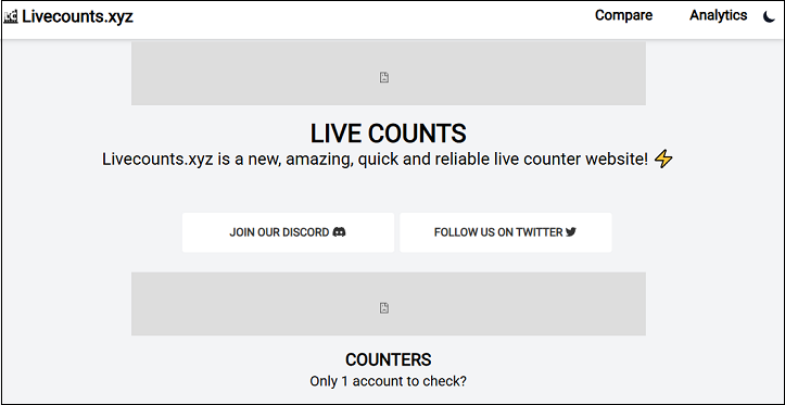 Die offizielle Website von Livecounts.xyz