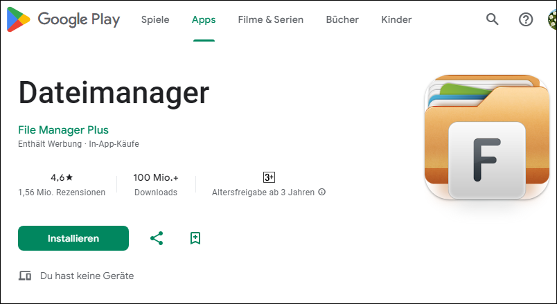 Dateimanager auf Google Play herunterladen