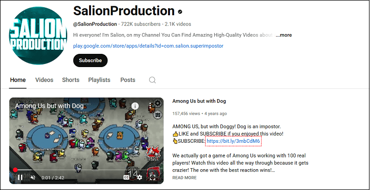 Watch Among Us YouTube videos on SalionProduction