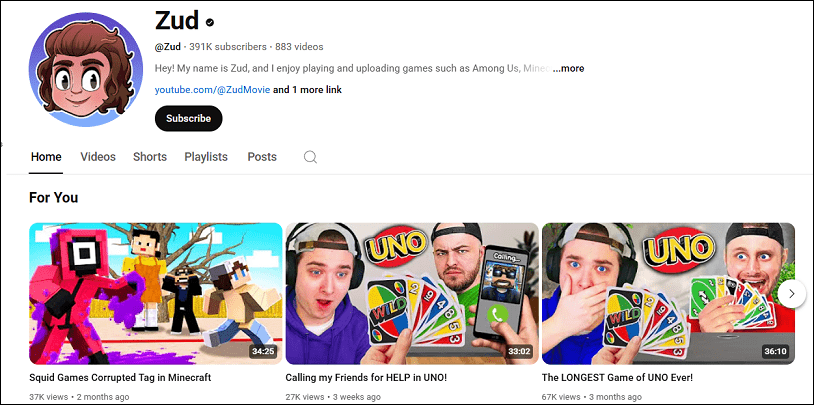 Go to Zud to watch Among Us videos