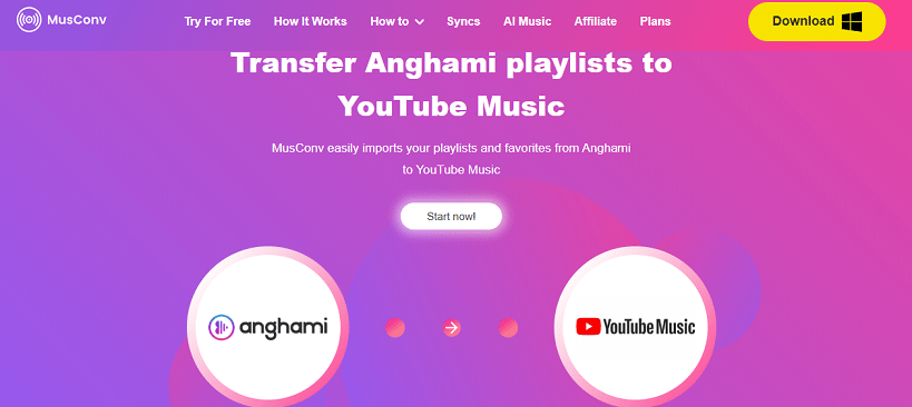Transfer Anghami playlists to YouTube Music using MusConv