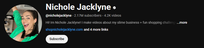 The channel profile of Nichole Jacklyne