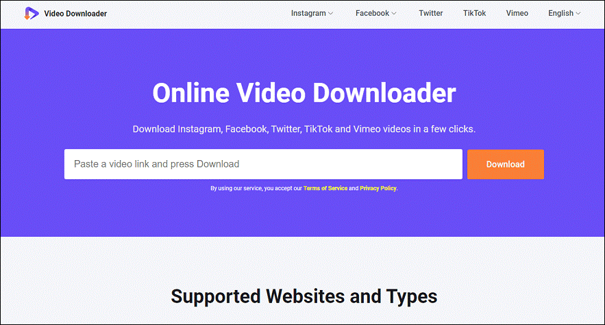 The main interface of viddown.net