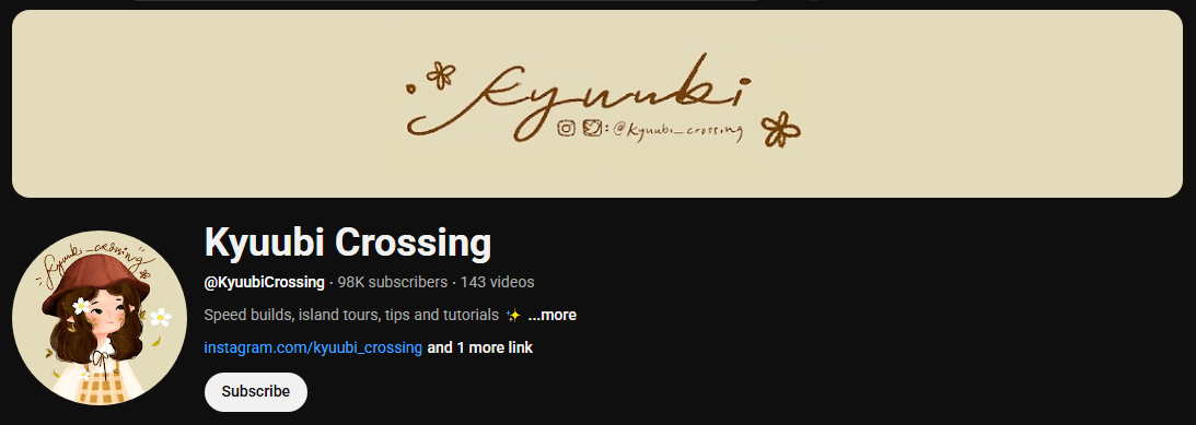The channel homepage of Kyuubi Crossing
