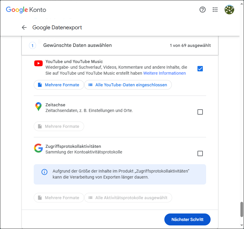 Wählen Sie YouTube und YouTube Music aus