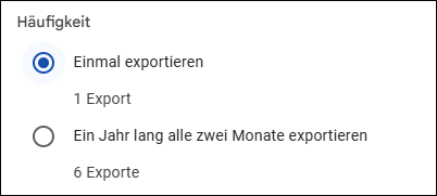 Wählen Sie Häufigkeit aus