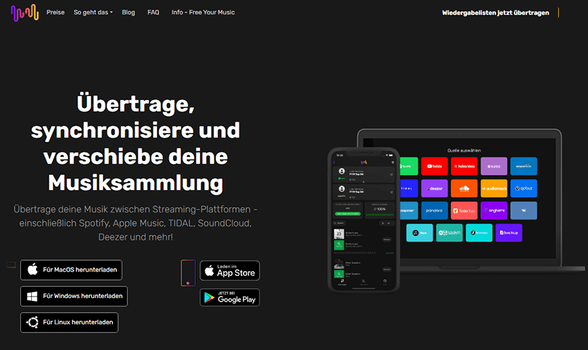 Übertragen Sie YouTube-Playlists zu Audiomack mit FreeYourMusic