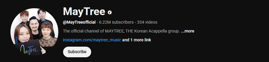 Then channel homepage of MayTree