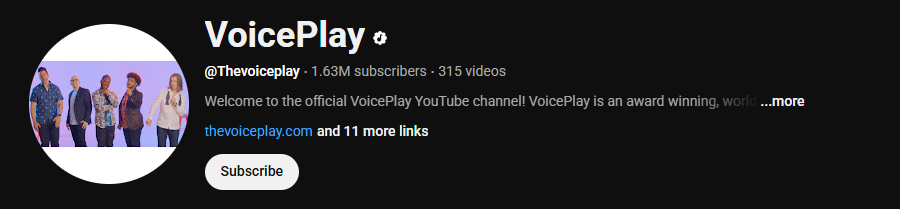 Then channel homepage of VoicePlay